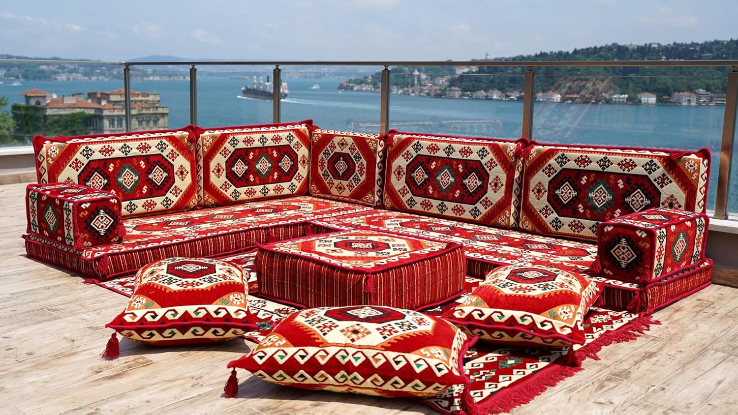 Traditional Corner Arabic Seating Furniture, Handmade Livingroom Sofa