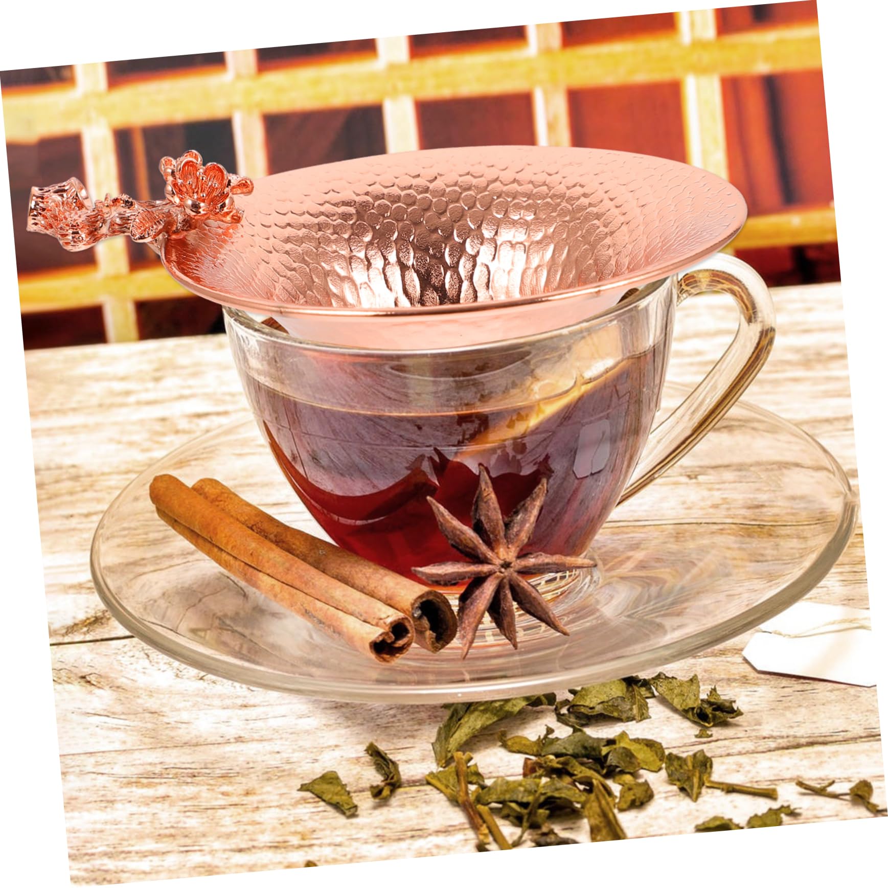 Amosfun 3 Piezas fuga de té infusor te infusionador de te tea set filtros de te colador de te coladores de té coladores de alimentos Infusor de té colador de té elegante cobre Golden