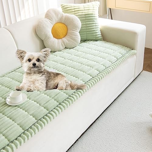 Miniatura 10 de Funda de sofá de felpa de piel sintética para perros con rayas 3D, funda de sofá esponjosa antideslizante, funda de cama esponjosa para perros,