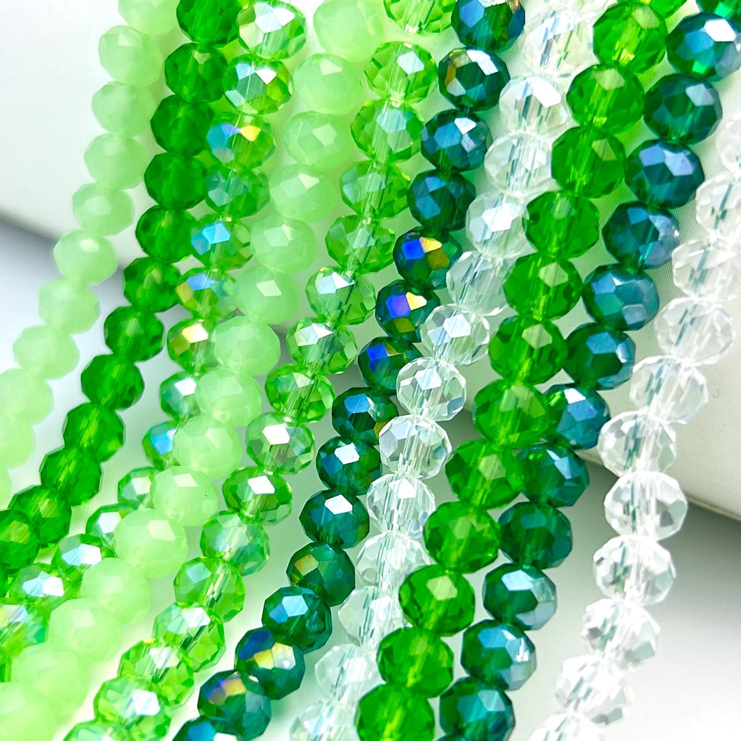 850pcs 6mm Glass Beads for Jewelry Making, Green Crystal Beads, Assorted Briolette Faceted Loose Bulk Bead for Crafts DIY, Suncatchers, Bracelets, Earring, Necklace - Image 4
