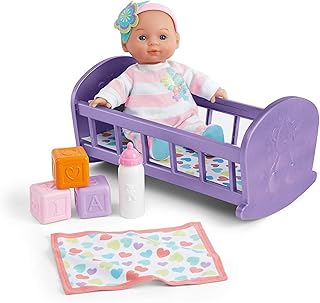 Kidoozie Lullaby Baby Playset - Soft Body Doll and Crib for Children Ages 2+