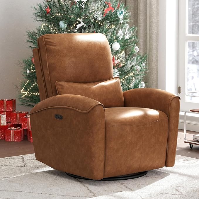 Sillón Reclinable Giratorio con Soporte Lumbar y USB miniatura 8