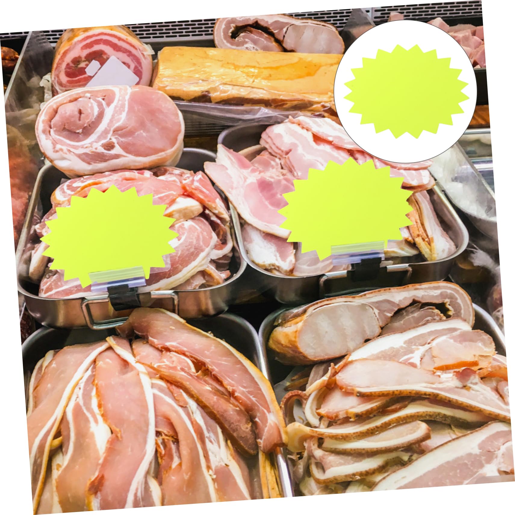 3 Set Di Etichette Adesive Fluorescenti Per Cartelli Da Vendita Al Dettaglio Etichette Di Carta Marroni Di Grandi Dimensioni 80 Pezzi * 3