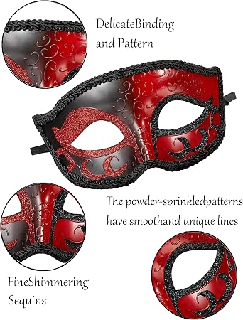 Masquerade Mask for Men Women Vintage Venetian Mardi Gras Halloween Christmas for Party Prom Ball Costume Mask