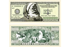 Legendary Party Essentials for Christmas - 50 Bills of Santa Claus Million Dollar Bill