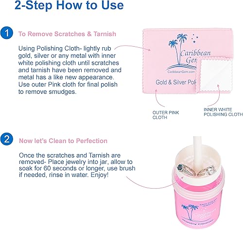 Miniatura 5 de All Purpose Jewelry Cleaner Kit w8oz Cleaning Solution, Basket & Brush - Jewelry Cleaner Kit for Gold, Silver, Diamonds, Rings, Gems & Precious