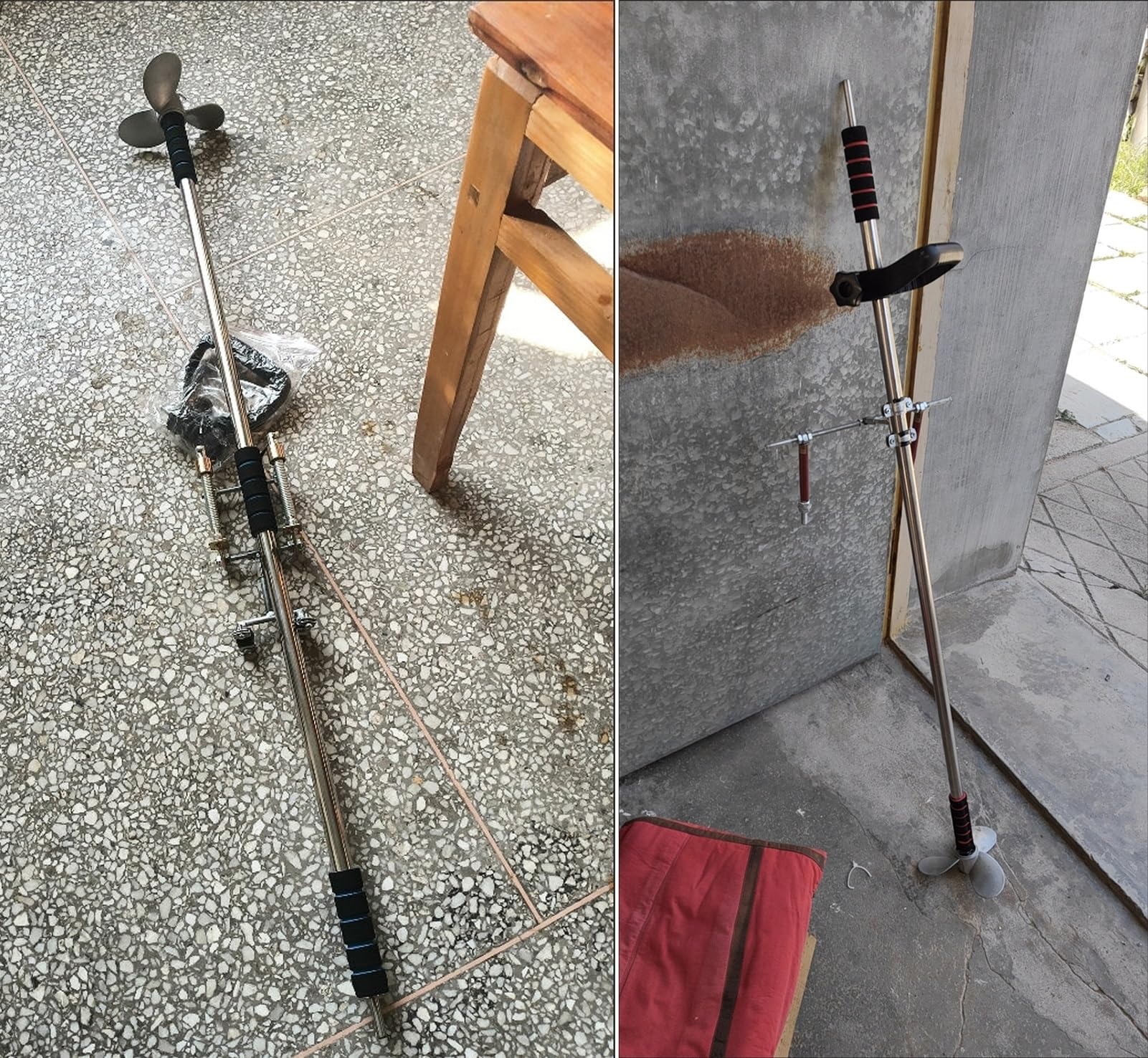 Motor Fueraborda Hélice Orientable de Aleación Aluminio Accionada Por Taladro | Propulsor Eléctrico Portátil Accionado Por Taladro, Motor Arrastre Pequeñas Embarcaciones(With Clamp,L100cm(39 3/8"))