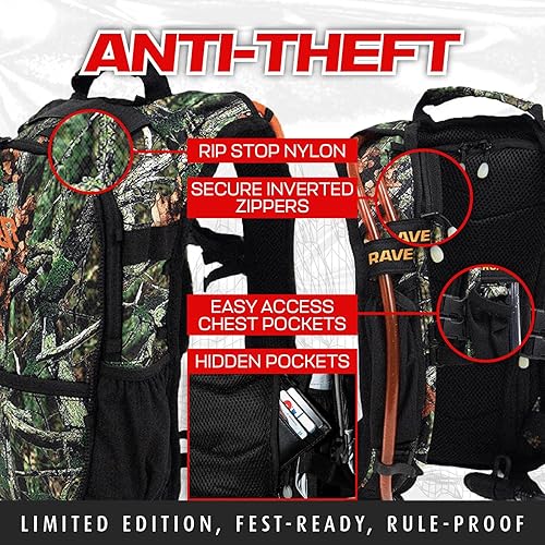 Miniatura 2 de RAVERUNNER Mochila de agua Dino Festival Hidratación de doble cámara Mochila de agua aislada de 3 litros para raves, festivales, senderismo