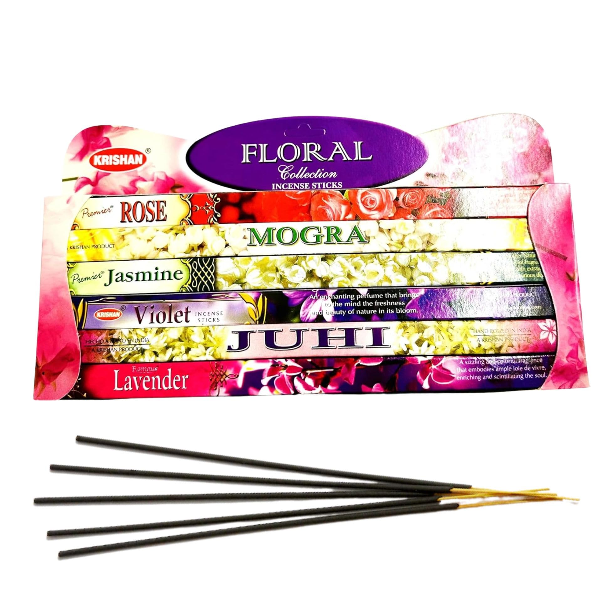 48 Incense Sticks Room Fragrance Lavender Violet Rose Jasmine Home Aroma Gift