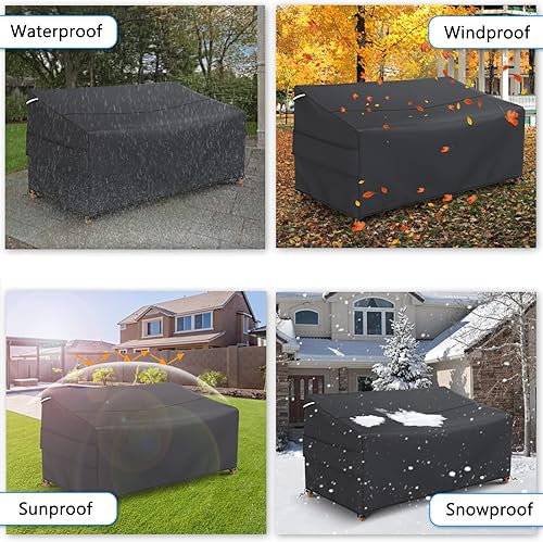 Miniatura 6 de Gasadar Funda impermeable para sofá para exteriores, funda de sofá de 3 plazas, 79 pulgadas de largo x 37 pulgadas de profundidad x 35 pulgadas de