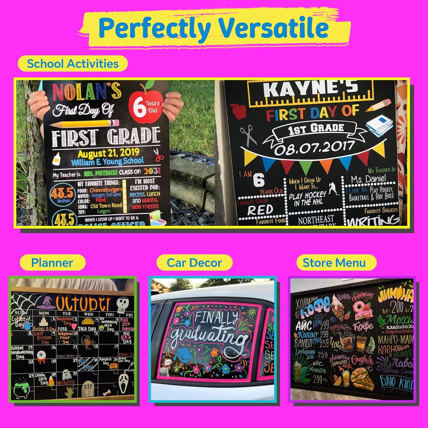 16 Colors Tip Liquid Chalk Markers Erasable for Blaboard,