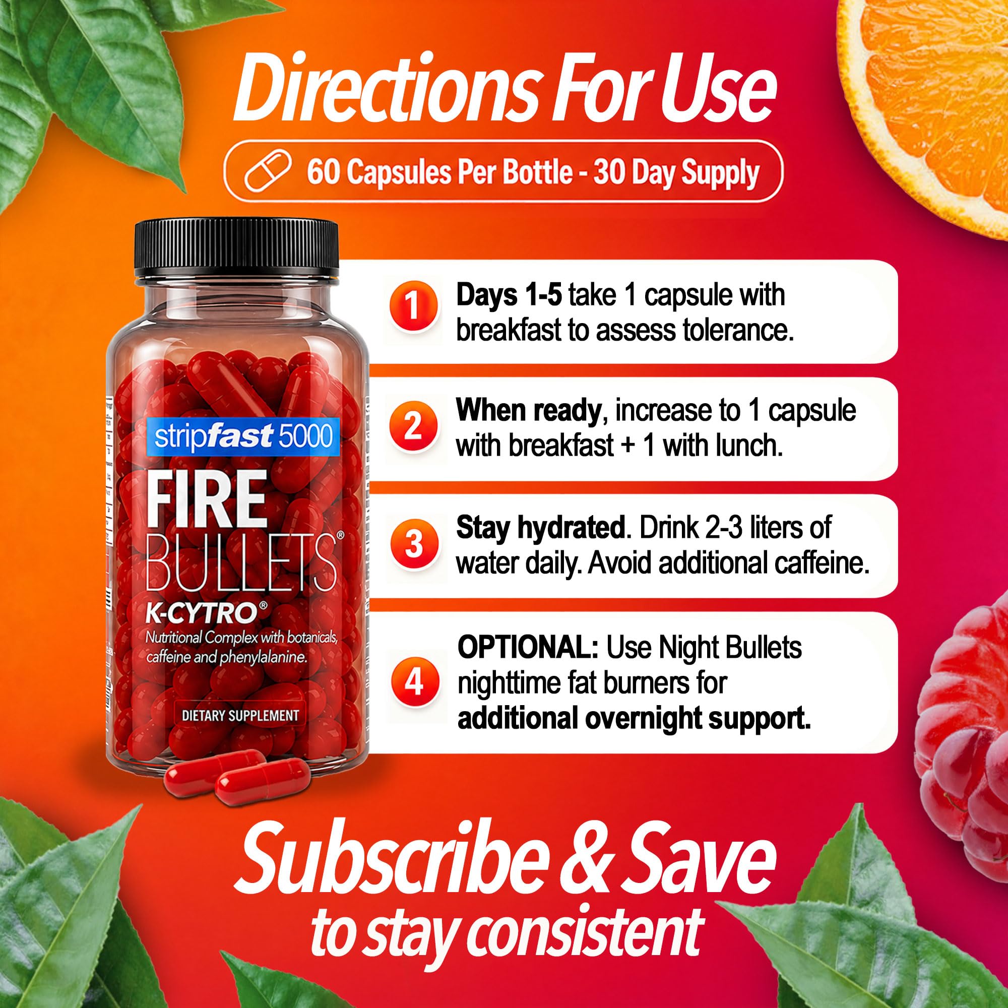 Fire Bullets Weight Loss Pills for Women & Men, Appetite Suppressant — Amazon image 6
