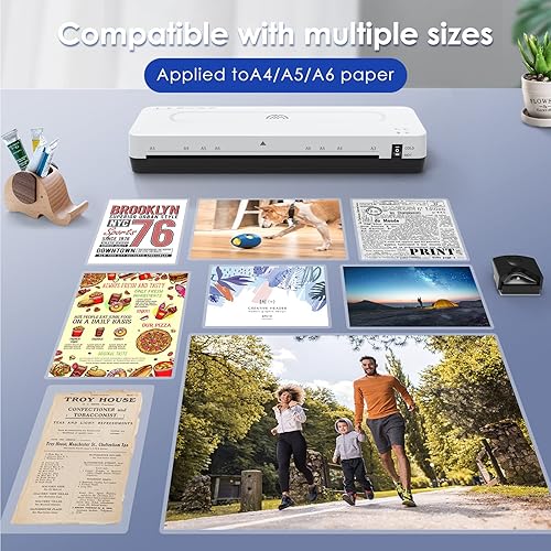 Miniatura 5 de MAXDONE Paquete de 100 bolsas de laminación térmica de alta calidad, hojas de laminación transparentes de 3 mil (80 micrófonos) para máquina