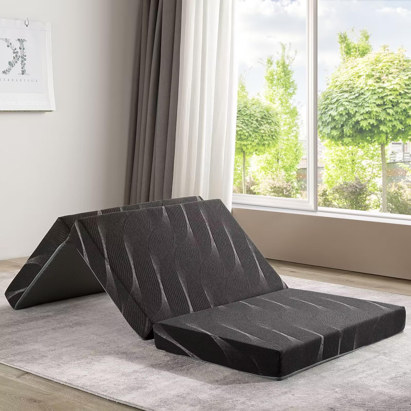 Folding Mattress 5" Full Trifold Mattress with Memory Foam Foldable Mattress, Breathable and Soft Washable Fabric Cover