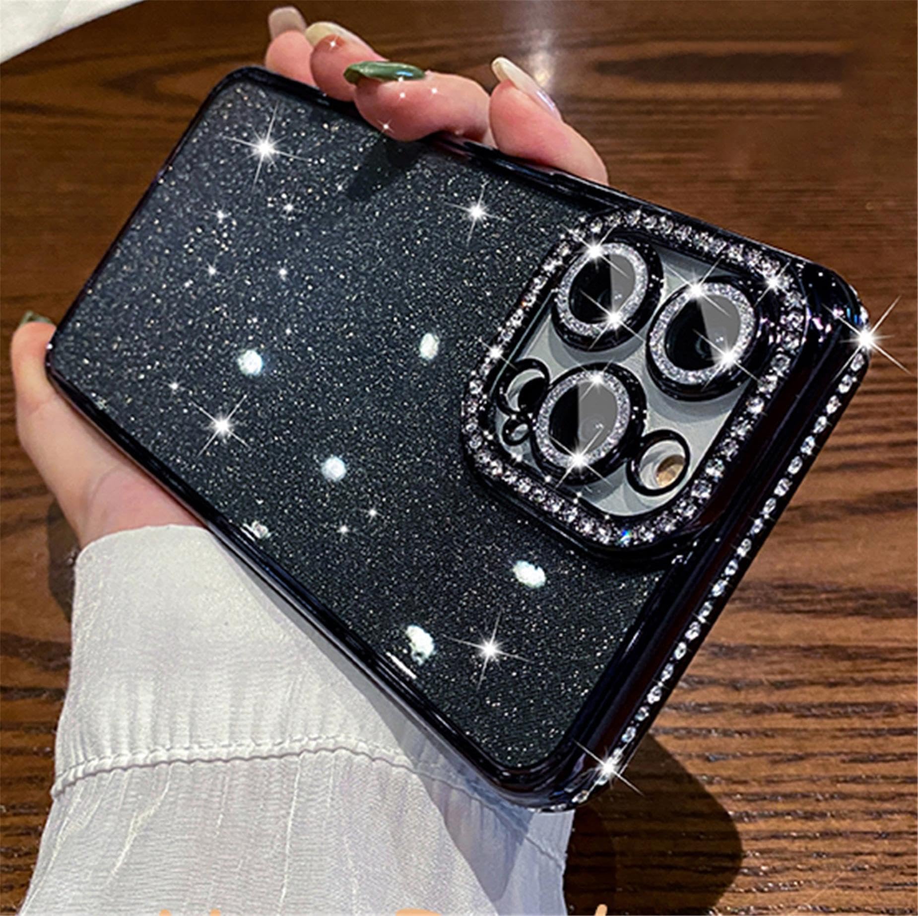 Custodia Per IPhone 13 Pro Max Con Strass E Glitter – Cover TPU Morbida Con Protezione Fotocamera, Antiurto, Lucida, Per Donna - 2
