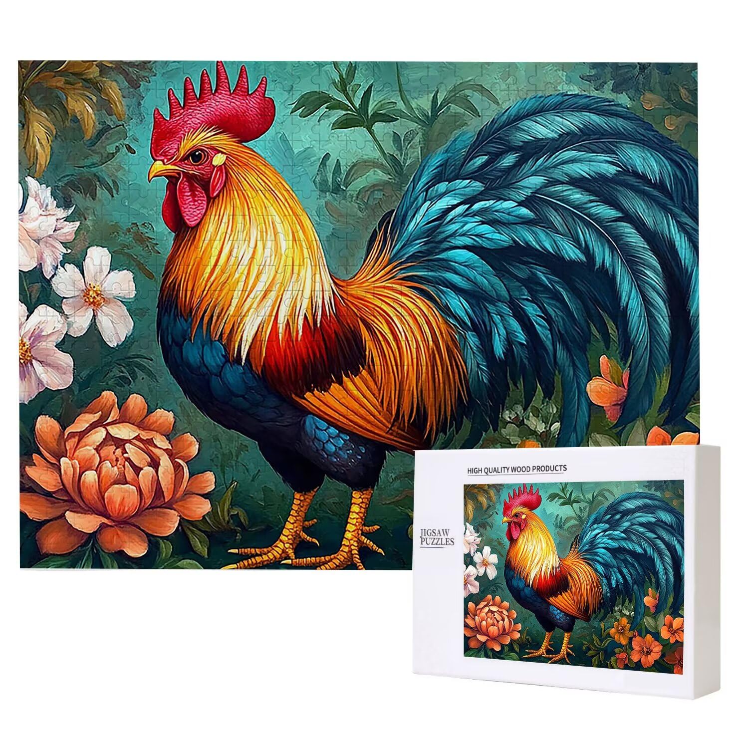 Puzzle dla dorosłych, 2000 sztuk, trudne drewniane puzzle, gra, gra logiczna, gra ręczna, dekoracja rodzinna, kreatywna rozrywka, prezent 70 x 99 cm kurczak zwierzę 1 K0F-389