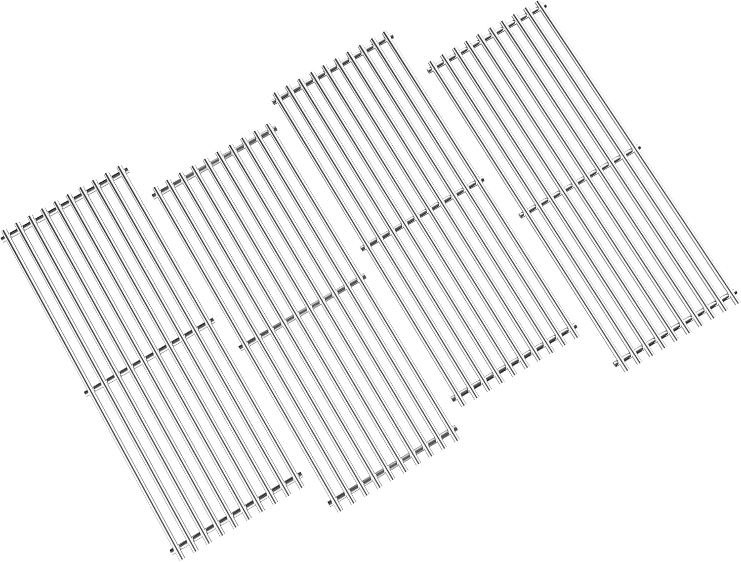 Solid Stainless Steel BBQ Grill Grates for Bull Most Models 19.25" x 7.5" OEM 16517, Outlaw 26038,26039, Steer Premium 69008,69009, Lonestar Select 87048,87049, 7 Burner Premium 18248,18249, Set of 4 4 Pack-Stainless Steel