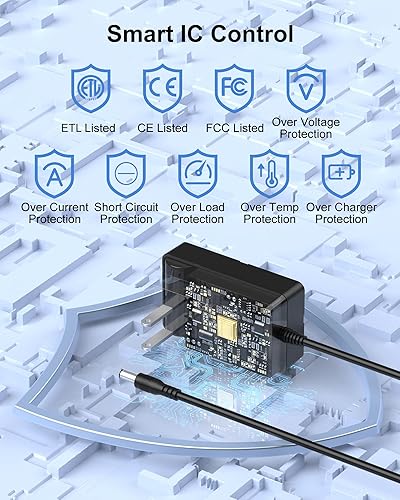 Miniatura 7 de Cargador masajeador Nekteck de 12 V, compatible con Nekteck LMS-801PapillonInvoSpaMo CuishleViktor Jurgen y otros hombros, 5.9 pies para cable de