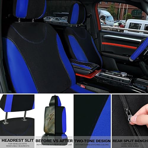 Miniatura 39 de BBTO - Set accesorios autos de mujeres, 43 piezas con brillo, protectores poliéster para asientos delanteros y traseros, funda volante, alfombrillas