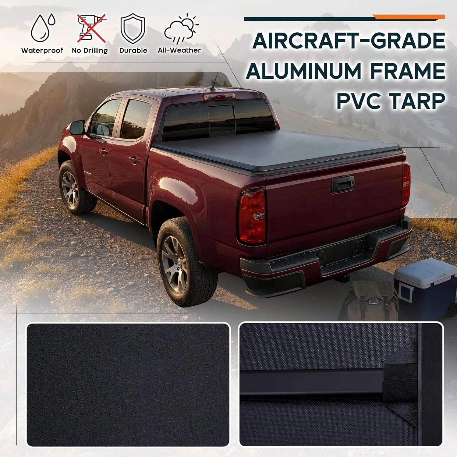 Albott 5.8 FT Soft Roll Up Truck Bed Tonneau Cover for 2007–2026 Chevy Silverado/GMC Sierra 1500 Tonneau Cover for Trucks, Fits Fleetside Bed, No UtiliTrack, Not for CarbonPro