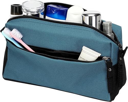 Miniatura 38 de BuyAgain Neceser de aseo personal, neceser de viaje, bolsa de baño, impermeable, kit de maquillaje cosmético para hombres o mujeres, Azul, Bolsa