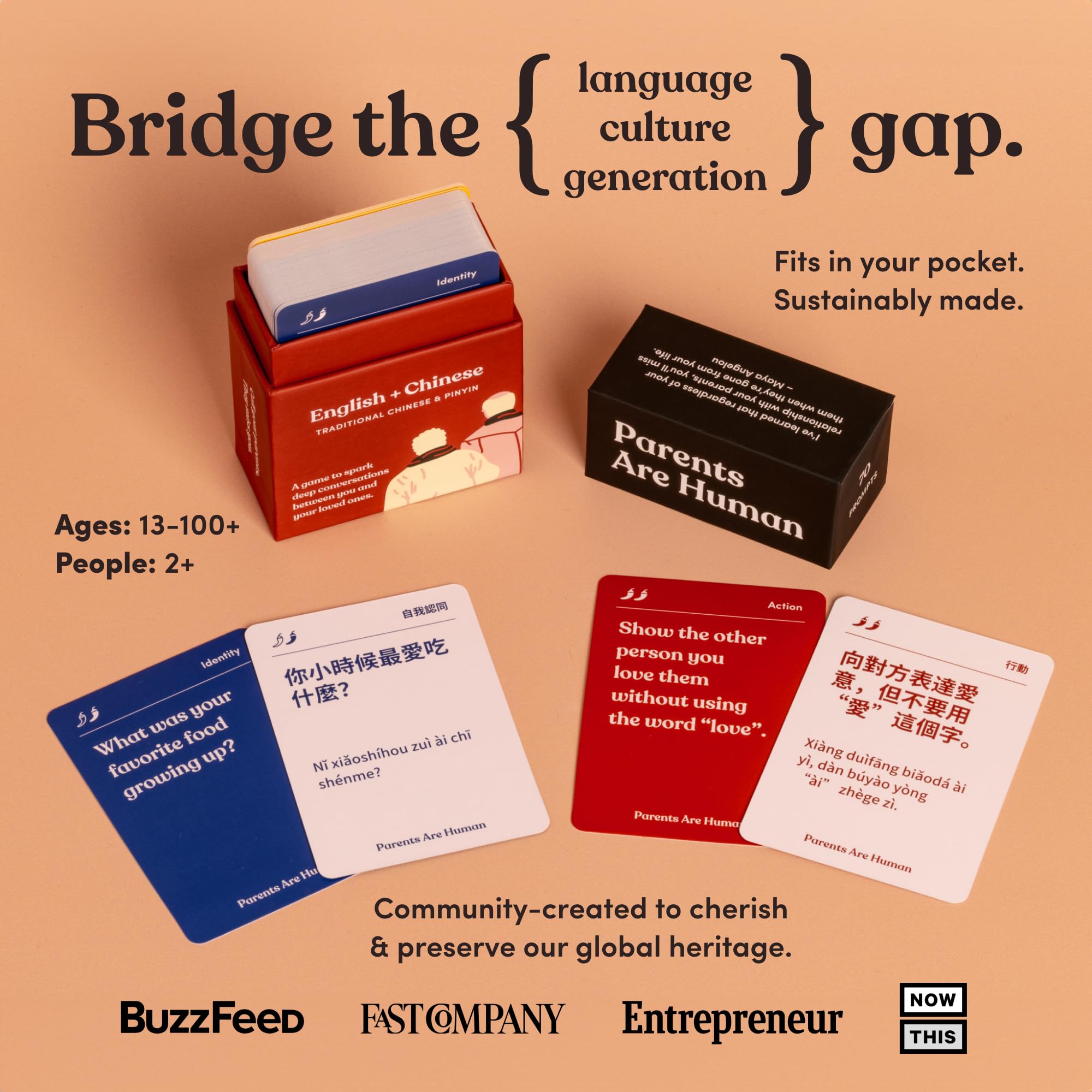 I genitori sono umani: un gioco di carte bilingue per scatenare conversazioni significative tra te e la tua famiglia (inglese + cinese tradizionale)