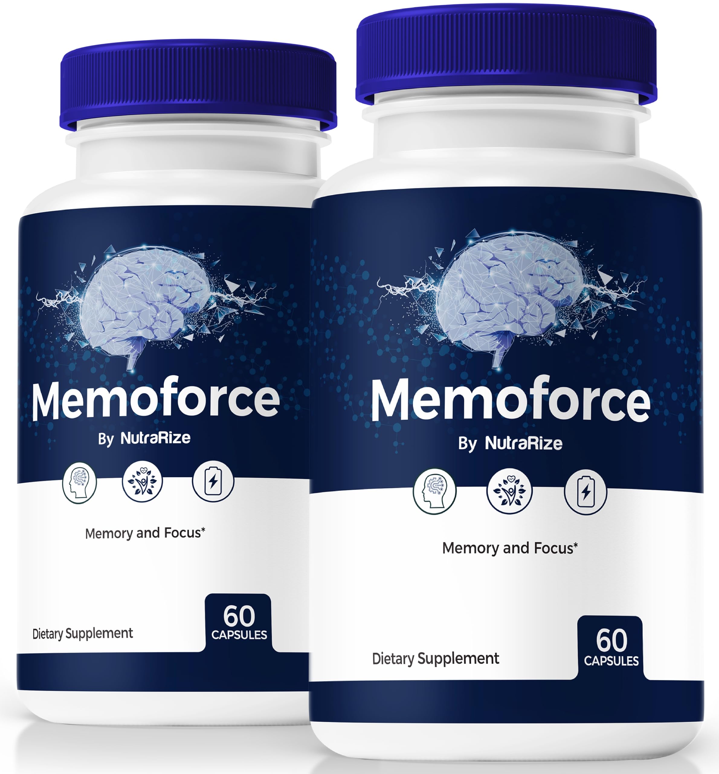 (2 Pack) Memo Force Pills, Unlock Your Full Potential With Memo Force Capsules - Supports Memory, Focus & Concentration, For Balanced Health and