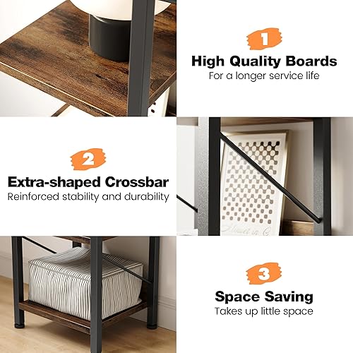 Miniatura 5 de IDEALHOUSE Estantería estrecha para libros, estante de almacenamiento alto y delgado de 6 niveles, estantes de pie con marco de metal, estantes de