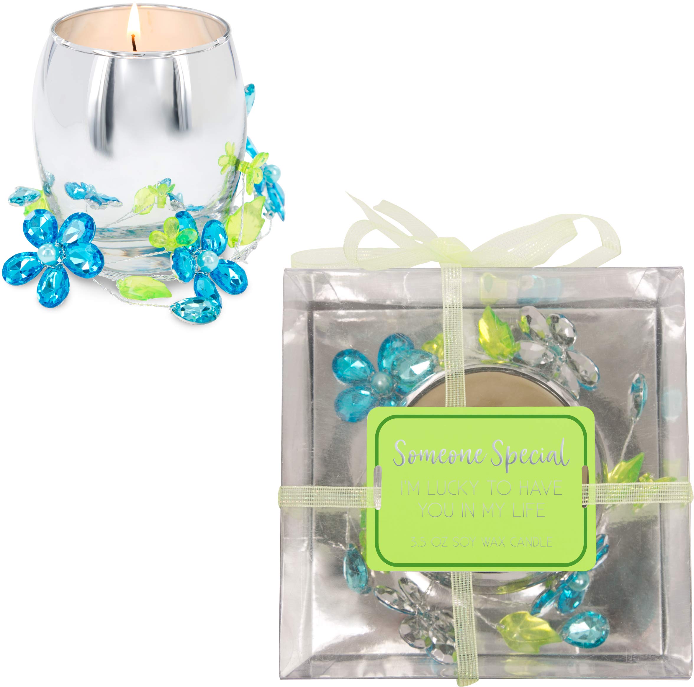 Bougie parfumée au jasmin Pavilion Gift, verre décoratif élégant