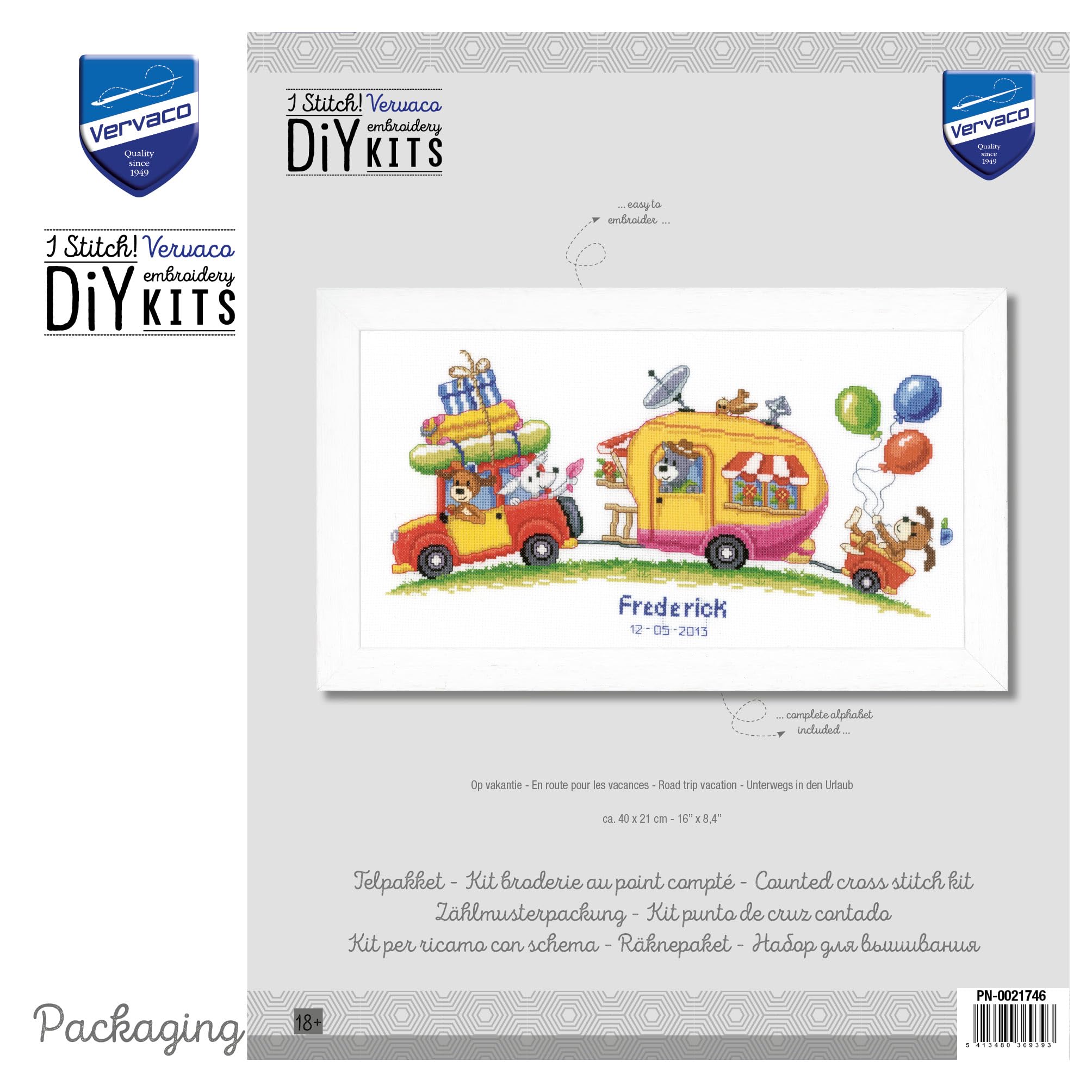 Vervaco Kit Punto De Cruz Bebe Nacimiento Regalos DIY Completo DE Vacaciones Creativo Manualidades Creatividad Adultos Decoracion Pared Bordar Kit Principiantes ca. 40 x 21 cm Cross Stitch