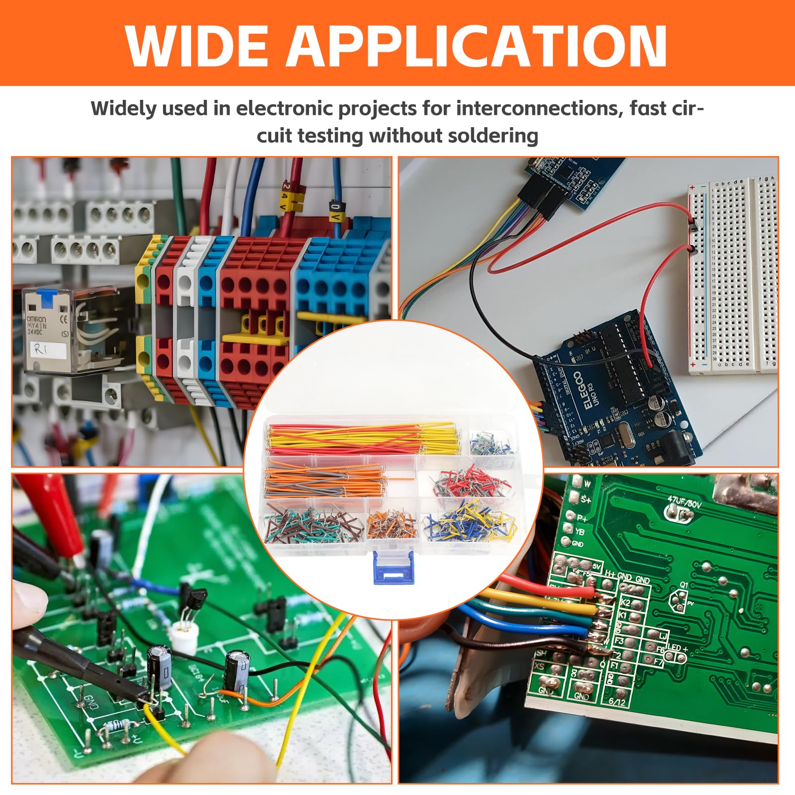 HENGBIRD Set cavi breadboard 560 pezzi ponticelli tipo U 14 lunghezze per piastra breadboard prototipi circuiti di test progetti LED scuola studio ed elettronica DIY