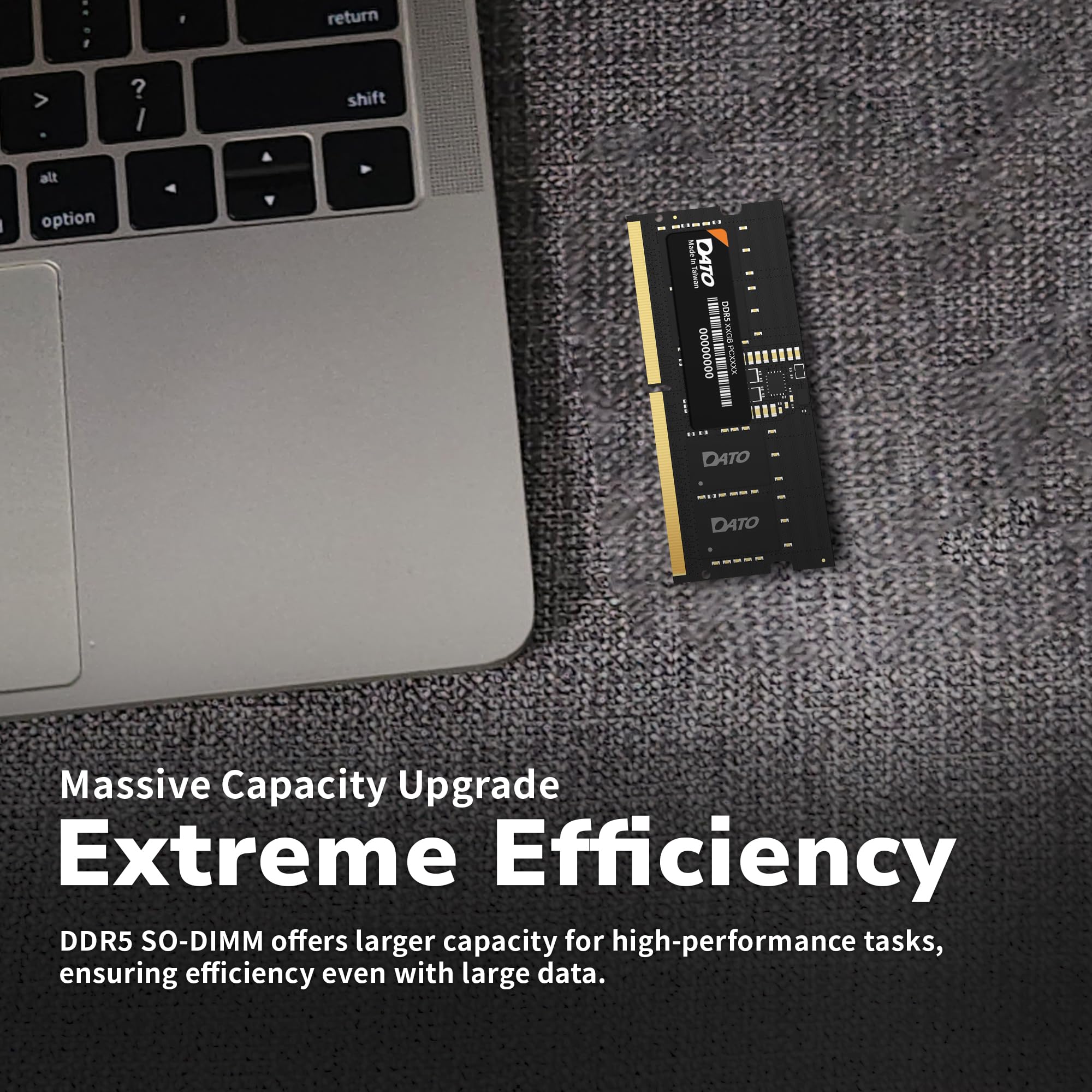 DATO Modulo di memoria DDR5 8 GB RAM 5600 MHz PC5-44800 CL46 SODIMM 1,1 V 262 pin Non-ECC SODIMM Laptop Notebook