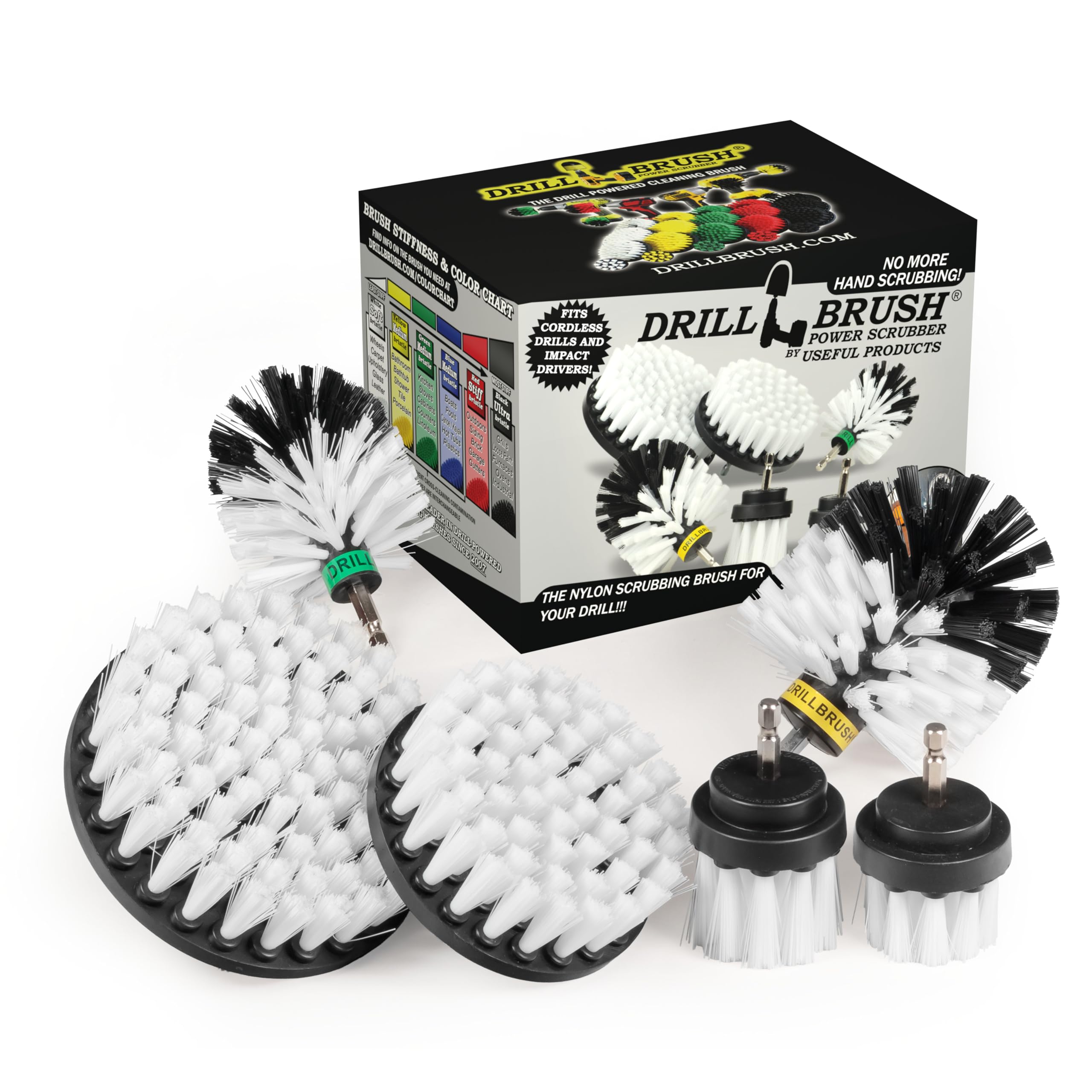 Drill Brush Ultimate Car Wash Kit - Wheel Brush - Car Carpet - Spin Brush | Cleaning Supplies - Truck Accessories - Motorcycle Accessories - Car Mats - Interior Leather, Vinyl, Upholstery, Fabric