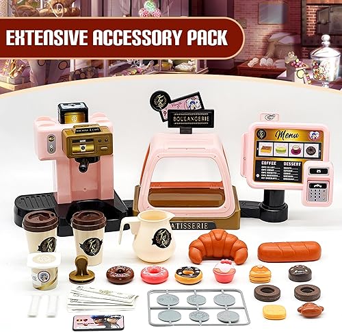 Miniatura 4 de Miraculous Ladybug - Juego de café de París, máquina de café de juego de rol de simulación y caja registradora interactiva con sonido y luz,