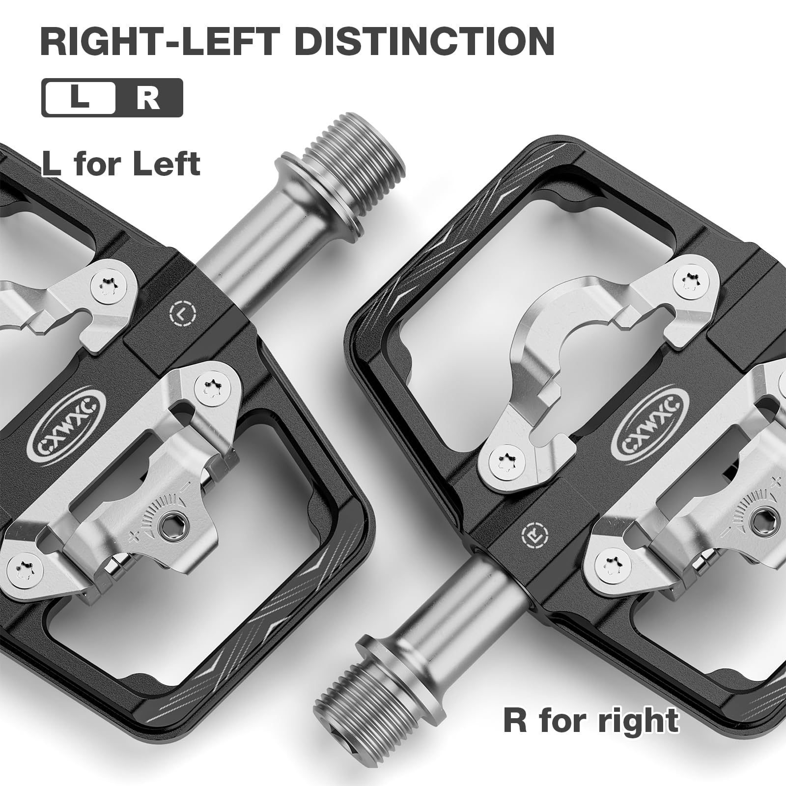 Pedales para Bicicleta de montaña compatibles con calas Shimano SPD - Pedales de Doble Cara Plataforma y automáticos, Pedales de Plataforma de 9/16” y automáticos para Carretera, MTB