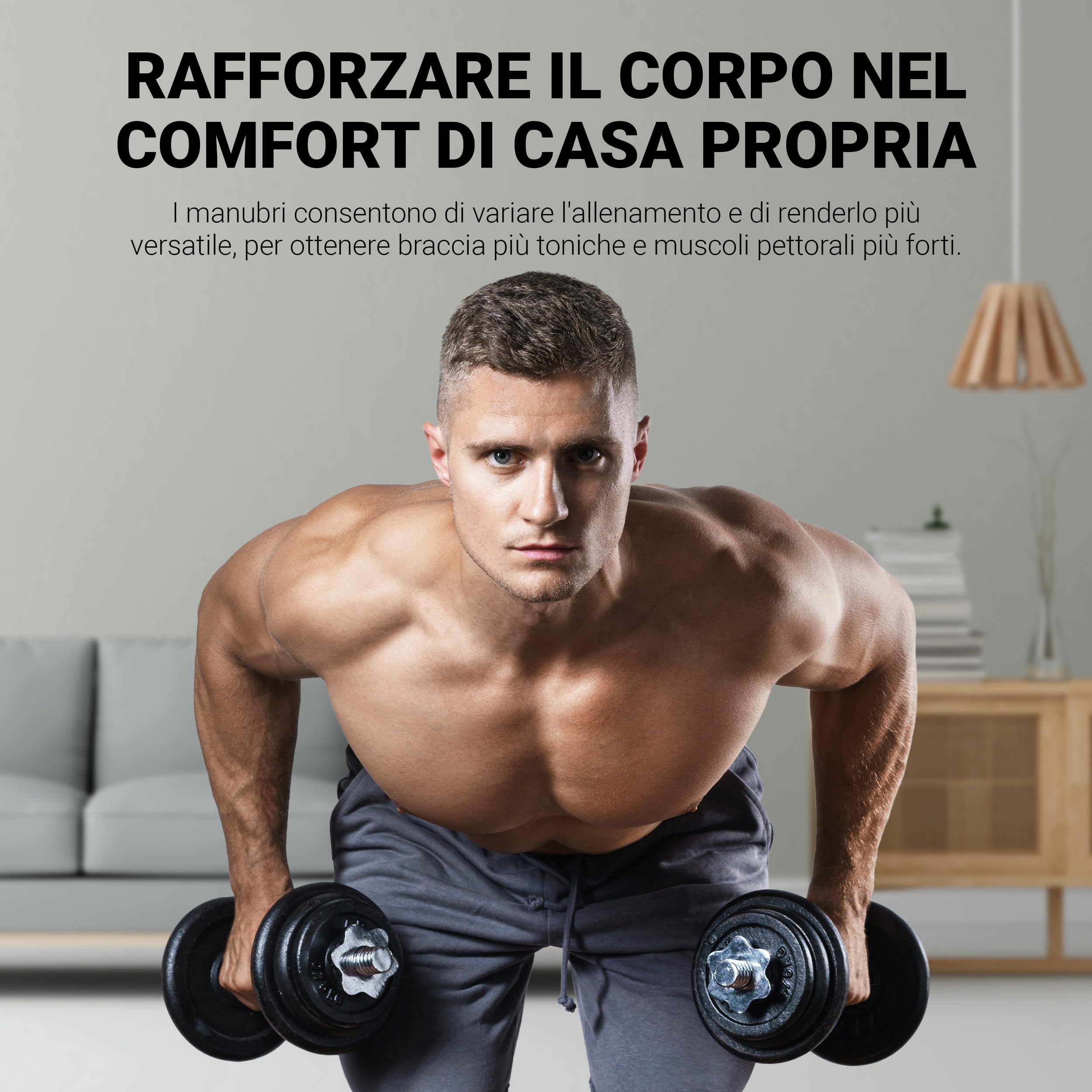 Msports Set di 2 manubri professionali in ghisa, da 30 kg (2 x 15 kg)
