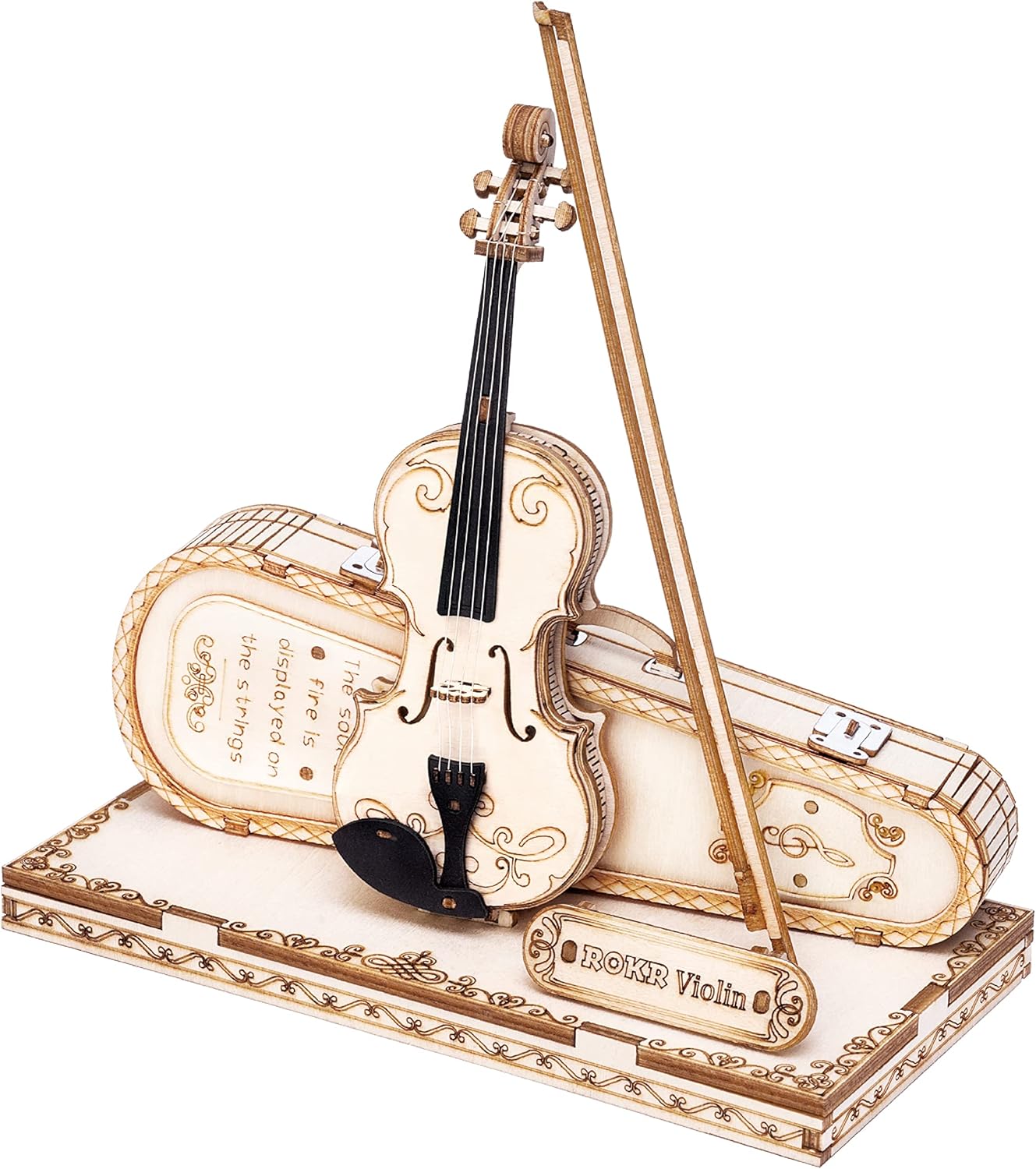 ROKR Puzzle 3D Madera Antiguo Maquetas para Montar para Construir Adultos Niñas Instrumento Musical Violín (Violin Capriccio)