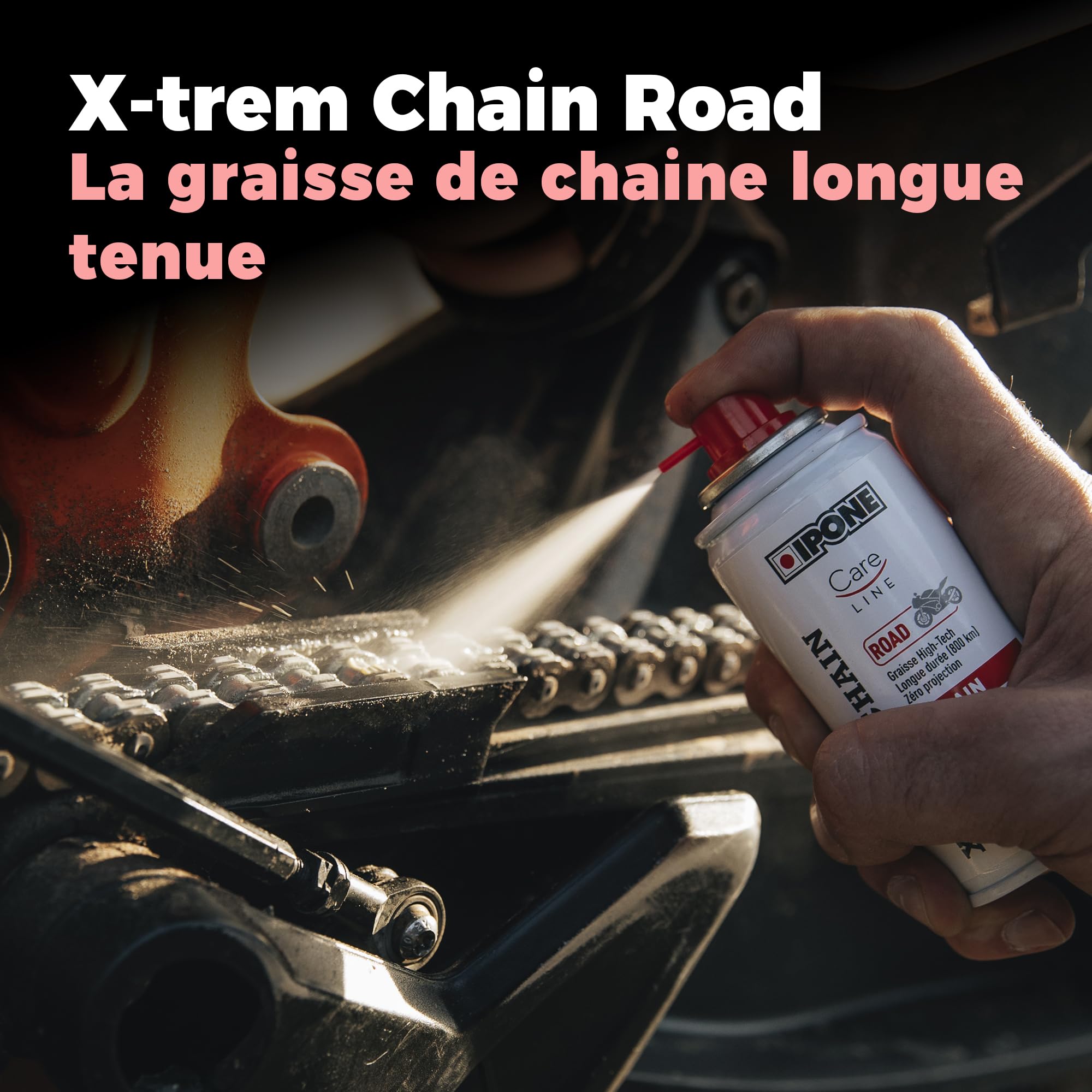 IPONE – Kit Crevaison & Entretien Moto : Bombe Anti-Crevaison, Graisse Chaîne 800 km, Nettoyant Casque + Lingette – Pochette Étanche Compacte Voyage Moto