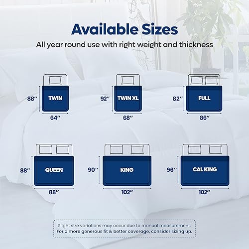 Miniatura 8 de Utopia Bedding - Edredón para todo el año 882ozm edredón de plumón alternativo ultrasuave relleno de fibra siliconada de felpa con cuadros cosidos