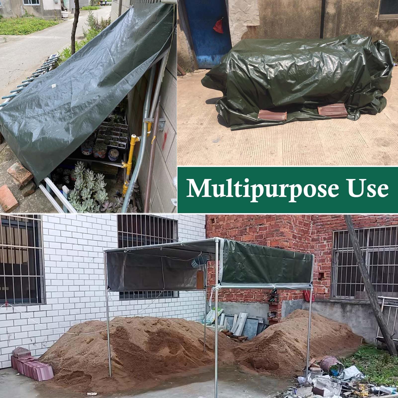 Heavy Du Bâche imperméable en PVC de 10x20ft avec œillets, tapis de sol pour camping, activités de plein air, tentes, bâche lourde de 3 x 6,1 m