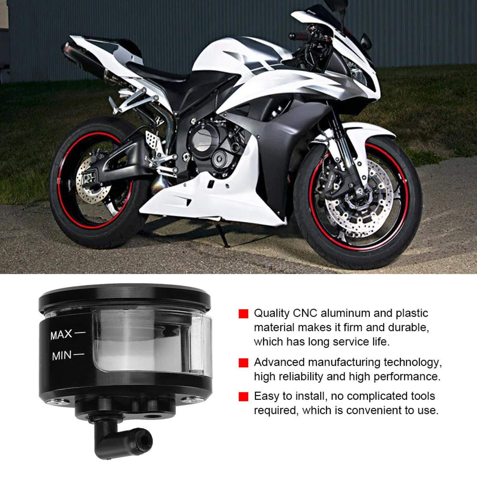 Huile de moto, réservoir de frein, tasse d'huile de réservoir de réservoir de liquide de maître-cylindre d'embrayage de frein avant de moto Liquide De Frein Moto