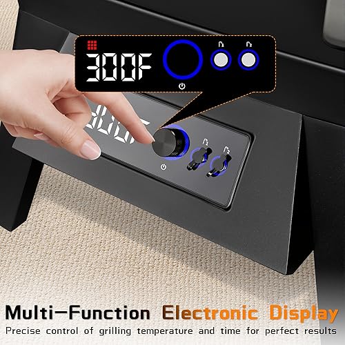 Miniatura 8 de Parrilla eléctrica vertical grande para ahumar  633 pulgadas cuadradas  Ahumador de barbacoa de 4 estantes con sonda de carne incorporada, cargador