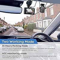 Vista 6 de Kit de cableado de cámara de salpicadero USB C con detección de radar de microondas, kit de cableado de 12V-24V a 5V/3A, adaptador de cámara