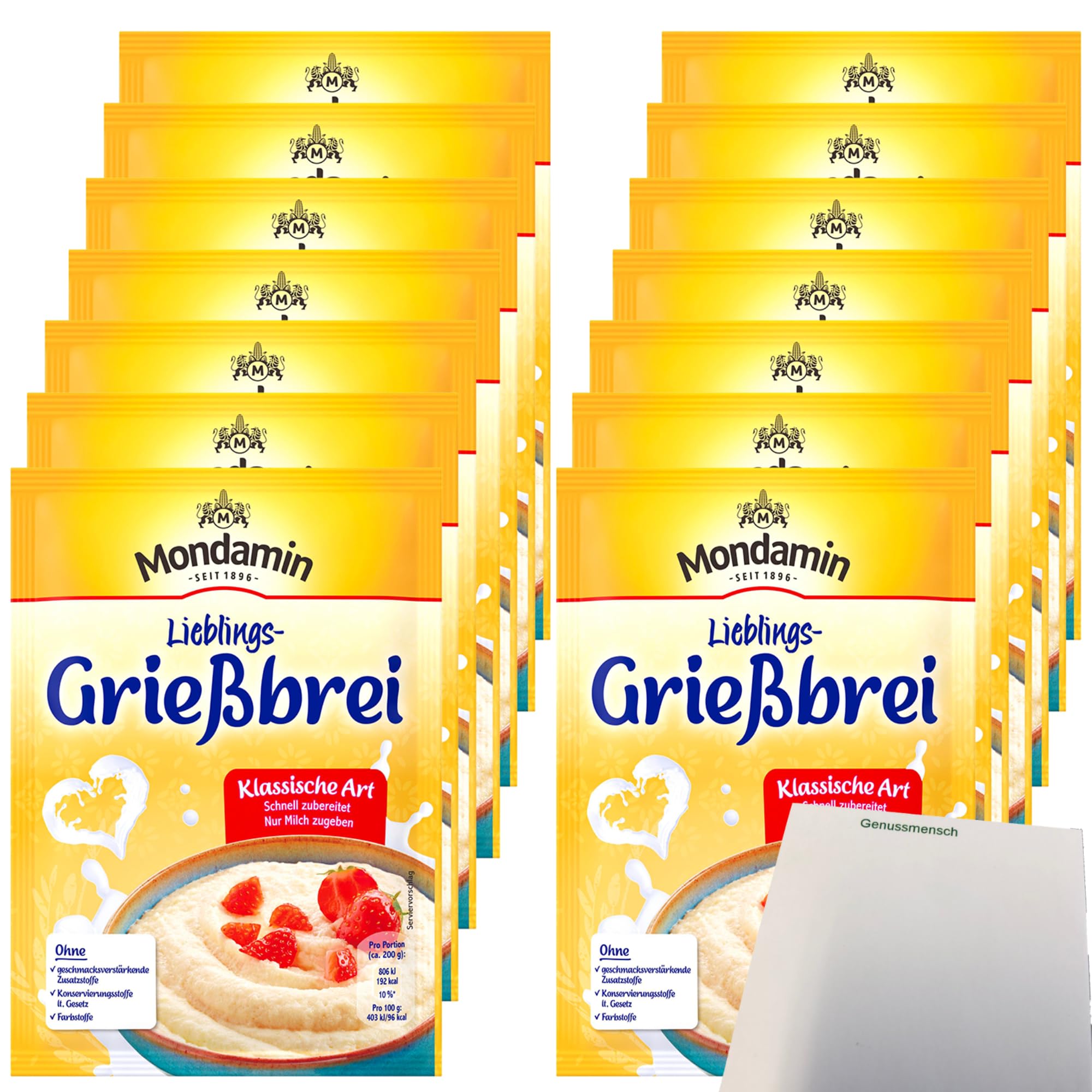 usy Bundle für Mondamin Grießbrei klassischer Art VPE (14x89g Karton) + usy Block
