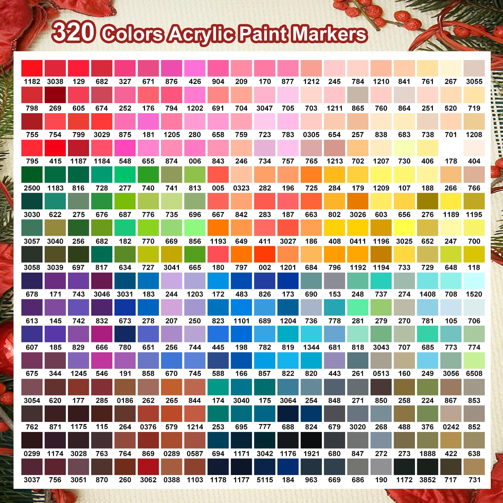 Efimeso 320 Colori Set di Acrilici Pennarelli, Acrylic Marker a base d'acqua, Colori Acrilici Professionali per la Pittura Rupestre, Tessuto, Ceramica, Legno, Tela