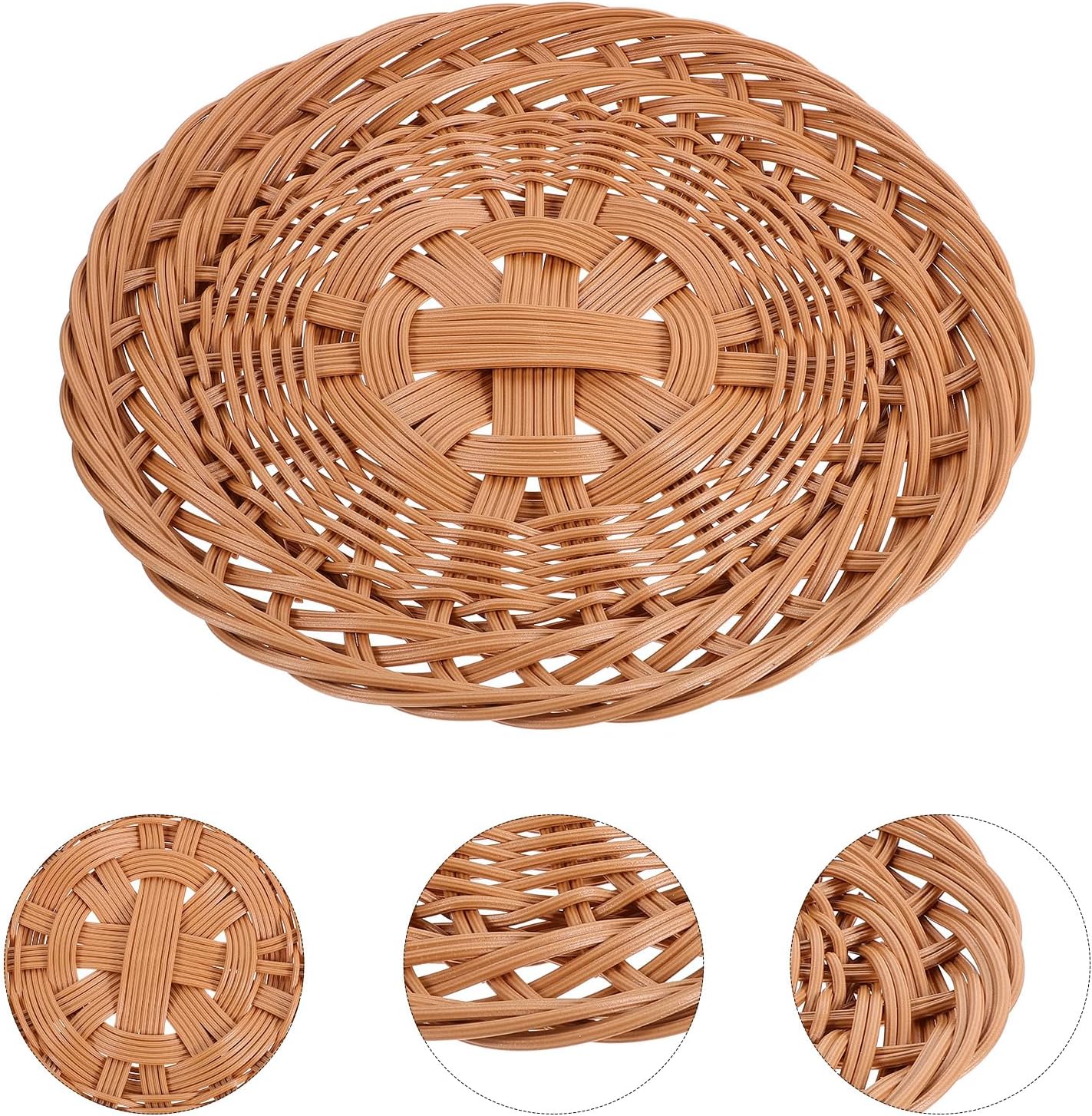 Woven Bread Basket Xmas Plastic Serving Tray for Dining Table Display