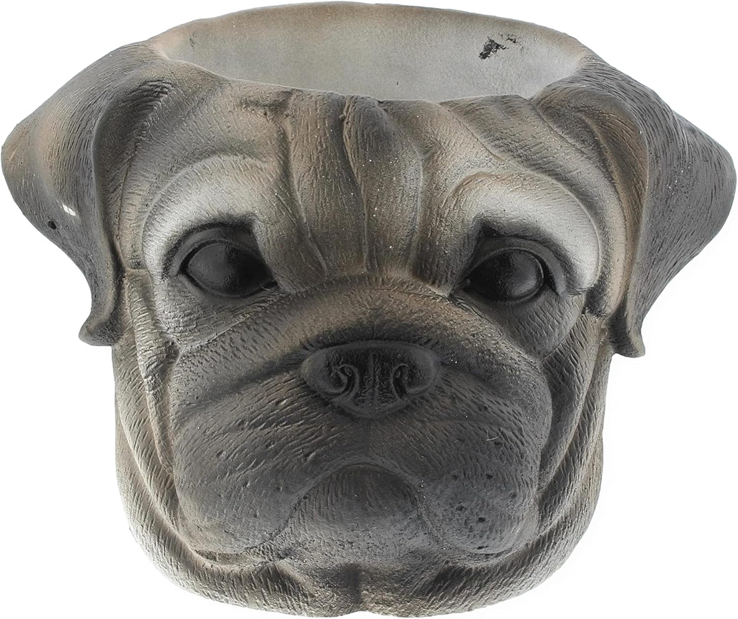 The Bridge Collection Cement Pug Dog Planter Pot