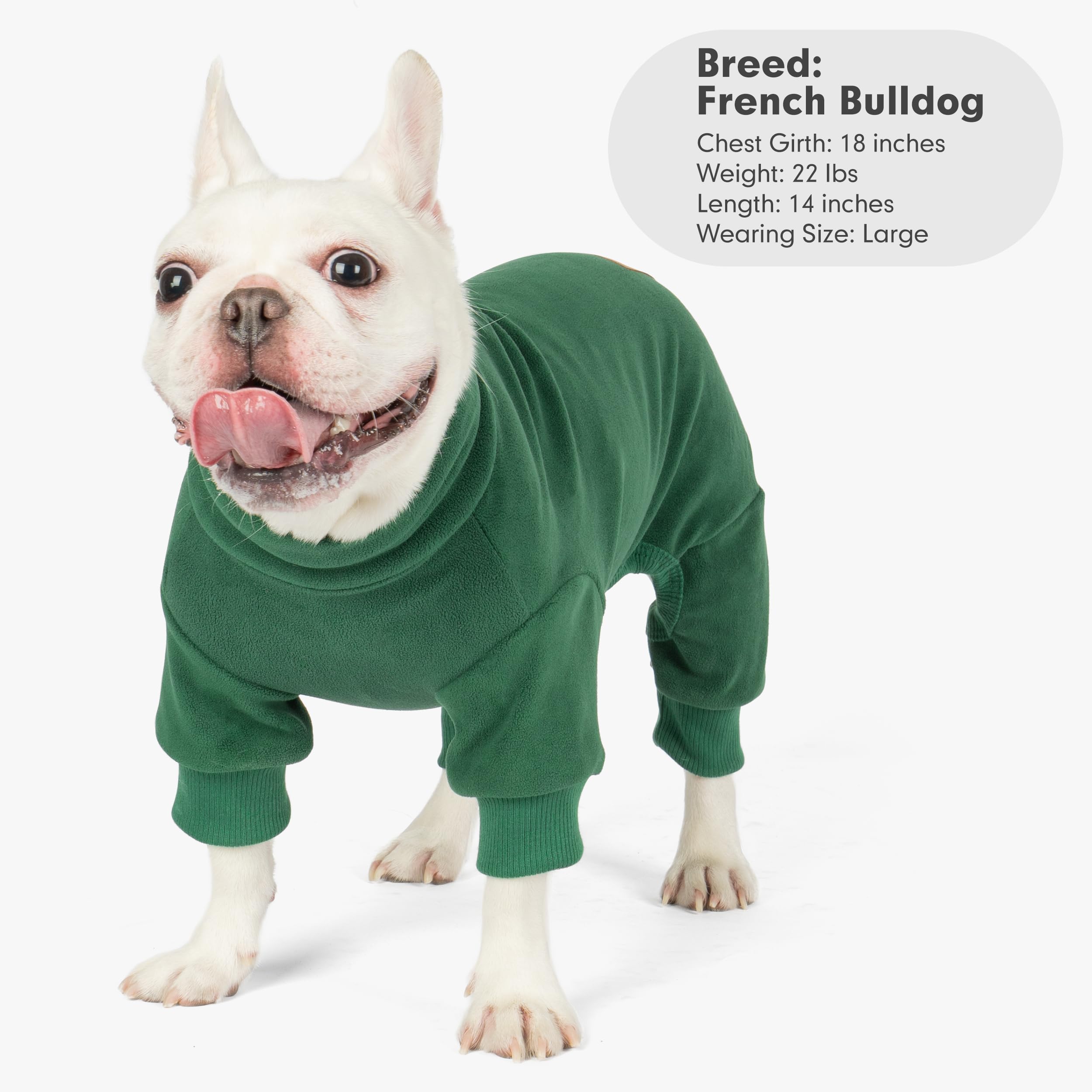 cyeollo Pijamas para perros XXXL, abrigo de forro polar elástico para perros de tamaño grande, overol cálido para perros, ropa suave para clima frío, verde, XXXL