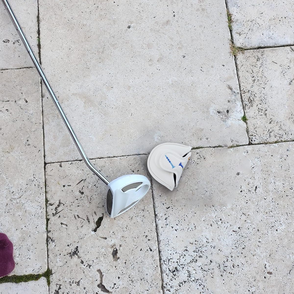 Alide Housse De Putter De Golf Magnétique, Maillet En PU Avec Fermeture Magnétique, Portable Et Facile À Installer (blanc)