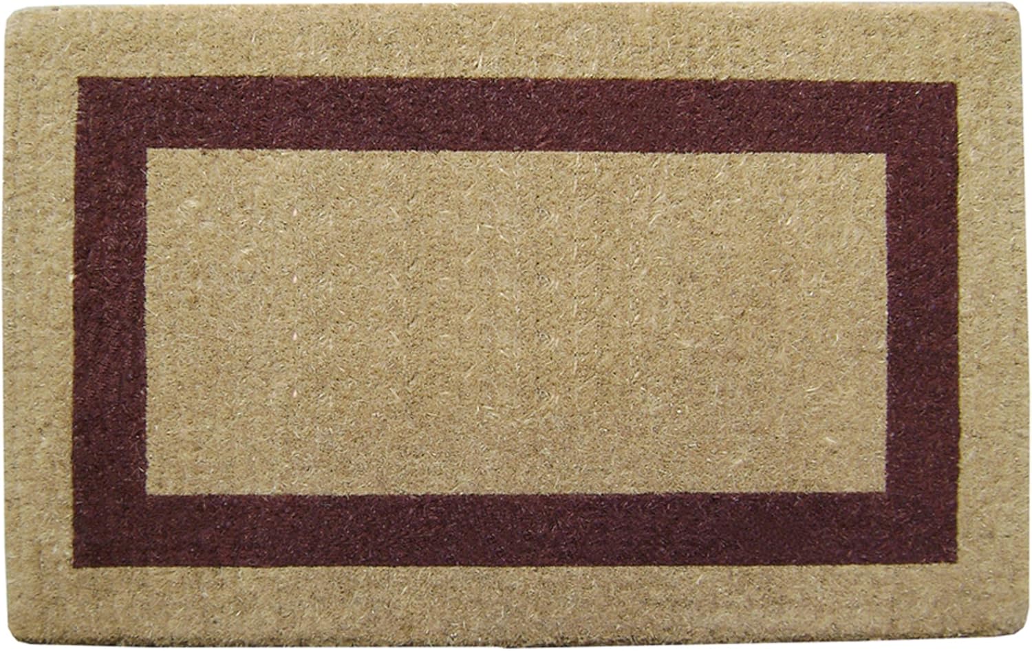 Coir Doormat Thick 2” Coco Coir Luxury Outdoor Door Mat with Single Picture Frame Border – Front Door Outdoor Mat (Brown, 22" x 36")